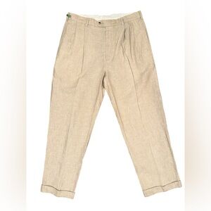Men’s Jos. A. Bank 100% Linen Pleated-Front Casual Pants Beach Family Photos
